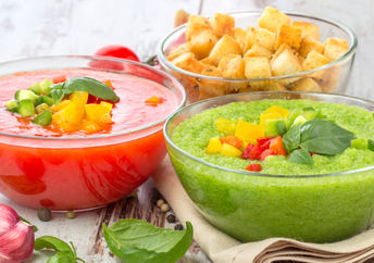 A selection of refreshingly cold summer soups.