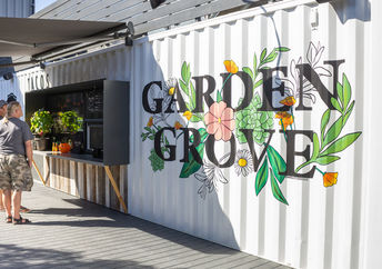 Shipping containers are being used as stores.