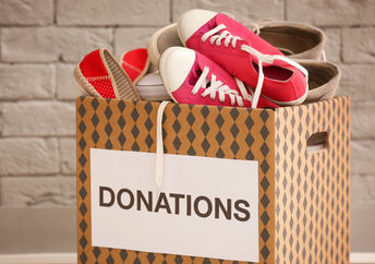 Donated shoes.