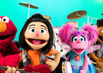 Ji-Young and the gang on Sesame Street.