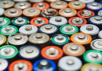 Batteries waiting to be recycled.