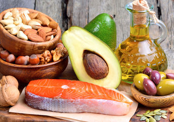 Healthy fats include omega-3s.