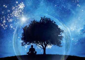 Meditating in nature.