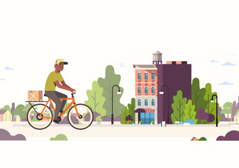 Cardboard bike illustration.