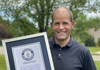 David Rush with a Guinness World Record certificate.