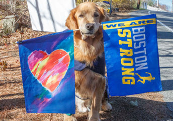 Spencer at the 2022 Boston Marathon.