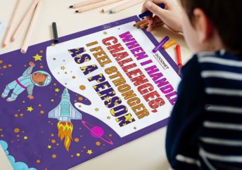 coloring positive affirmations can help boost kid's self esteem.