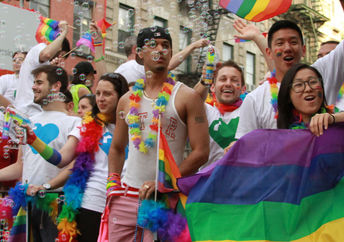 Celebrating Gay Pride in New York City.