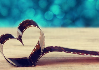 Heart shape made from retro film negative.