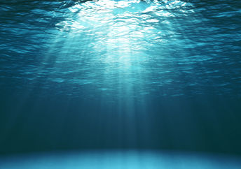 Underwater.