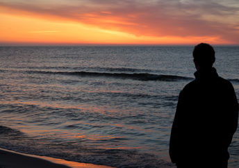 Watching the sunset.