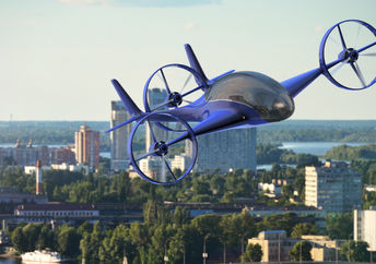 Rendering of a flying car that will make airports more accessible.