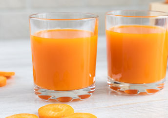 Glasses of carrot juice.