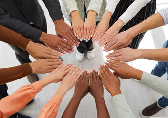 A circle of teamwork.