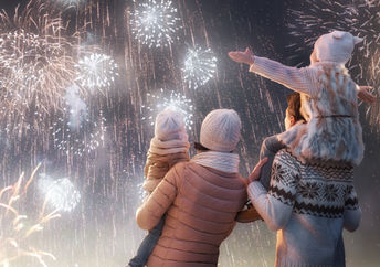 Watching fireworks on New Year’s Eve.