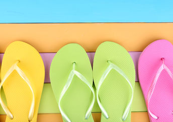 Colorful flip flops.