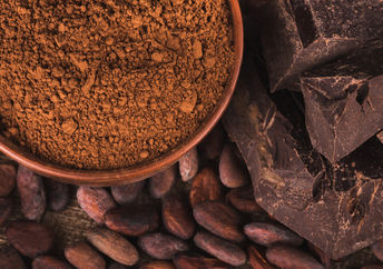 Chocolate and cocoa beans.
