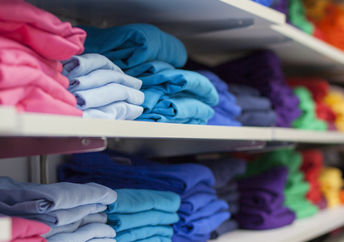 Colorful t-shirts.
