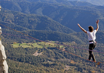 Walking between two points.