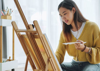 Happy and fulfilled Japanese woman.