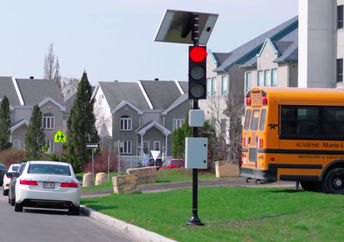Smart traffic light in a school zone.