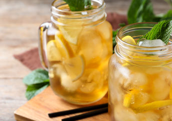 Enjoy an herbal iced tea to cool you down.