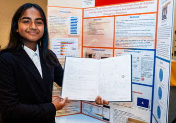 Shanya Gill's science project is about fire prevention.
