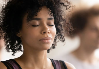 Woman meditating.
