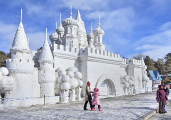 Snow sculptures in China.