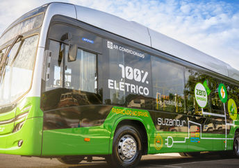 Public bus powered by electricity.