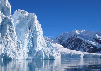 A glacier in Antarctica.