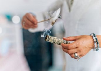 Smudging with sage.