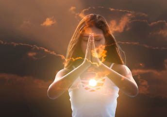 Young woman meditating.