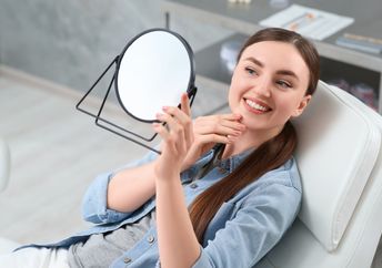 A woman with a perfect smile.
