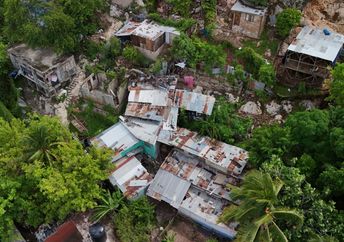 Damage from Hurricane Melissa in Kingston, Jamaica.