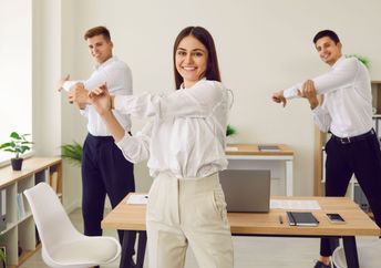 Fitness break in the office.