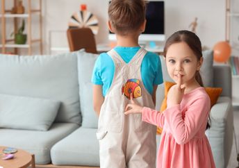Boy getting fished on April Fool’s Day.