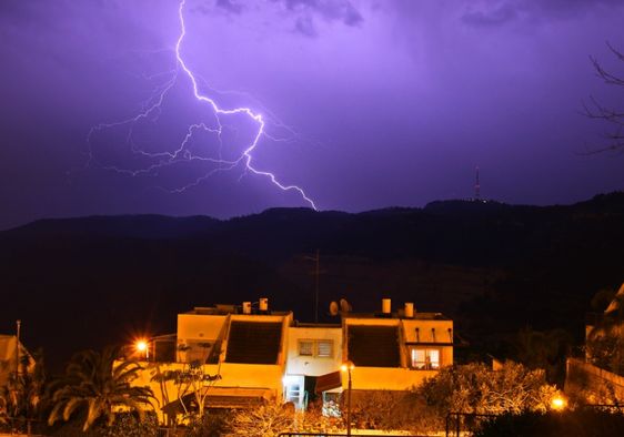 Lightning strikes over Carmel mountain in northern Israel.