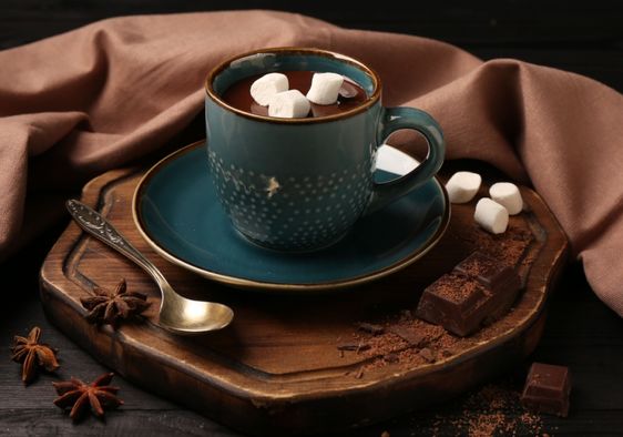 A cup of hot cocoa.