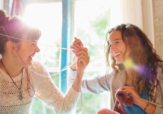 Gen Zers learning how to knit.
