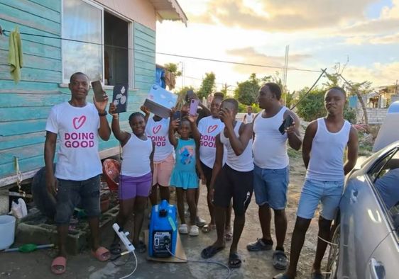 Bringing generators to hurricane affected areas without electricity.