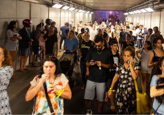 Israelis in a bomb shelter.