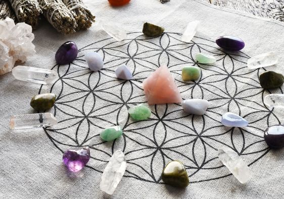 A crystal healing grid.
