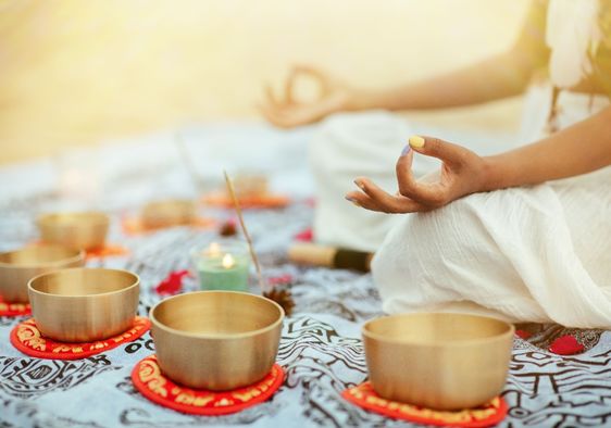 Yoga Meditation with Tibetan Singing Bowls.