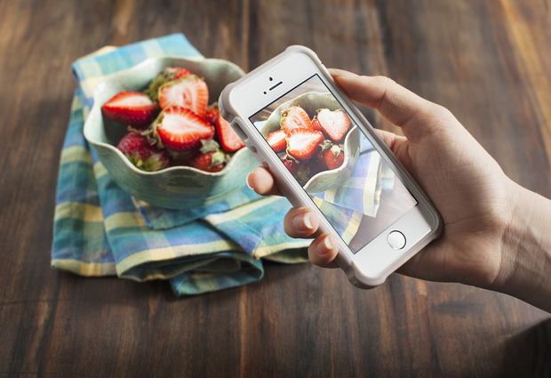 Taking a food photo.