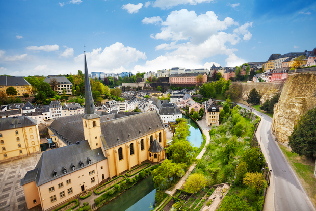 Top view of Abbey de Neumunster in Luxembourg