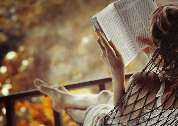 Woman reading a book