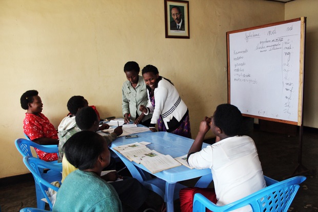 A literacy training class in Rwanda through Aspire (Humanity Unified)