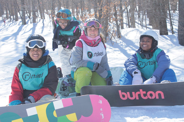 A group of STOKED participants hit the snow