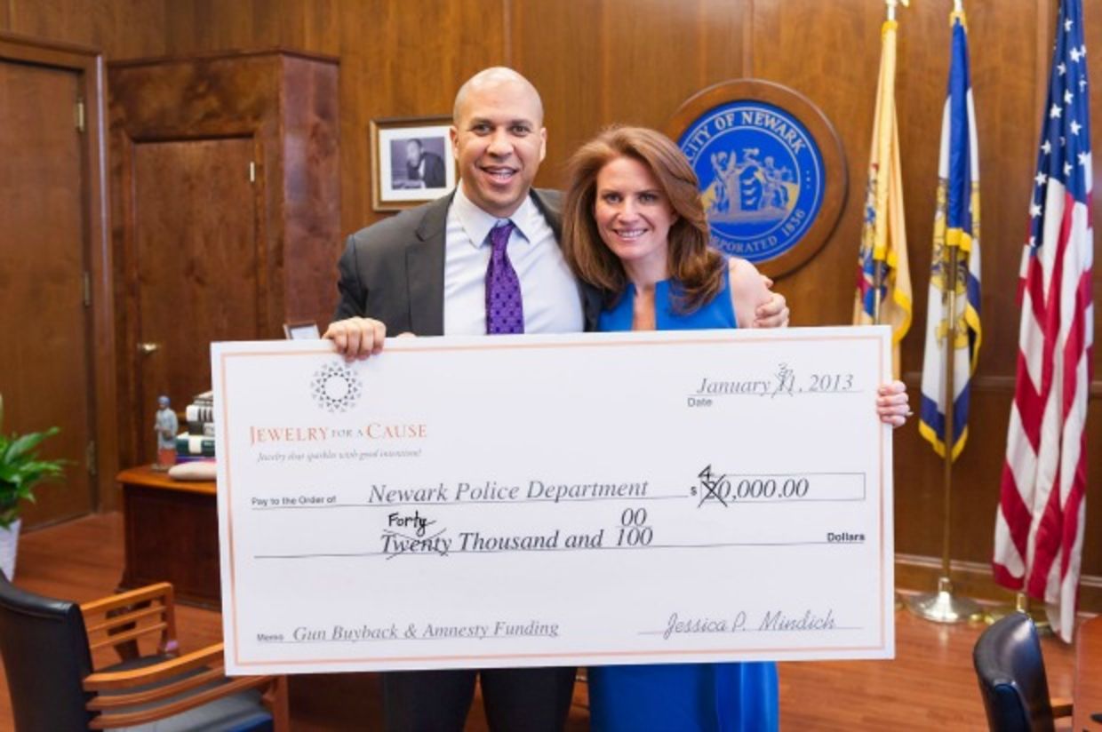 Mayor Cory Booker and Jessica Mindich